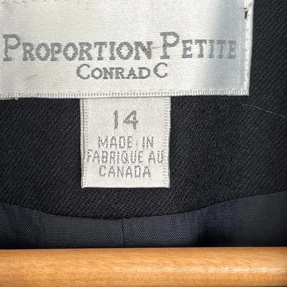 Women’s vintage 100% wool oversized navy blue Blazer size 14 - Picture 2 of 5